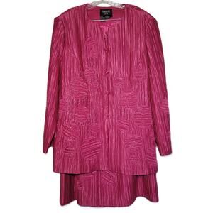 Natasia Collection New York 2 Piece Jacket Skirt Set Pink Womens‎ Size 20 Formal